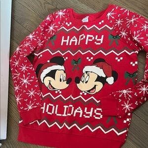 Disney Red Mickey and Minnie Holiday Sweater